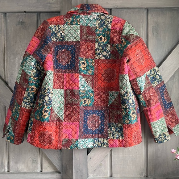 The Odell’s Women’s Mathilde Patchwork Coat Garnet‎ Hill Small $208 cottagecore - Picture 3 of 11